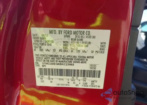 2011 Ford Escape Limited из США, поврежденный, VIN 1FMCU0EG6BKC23993